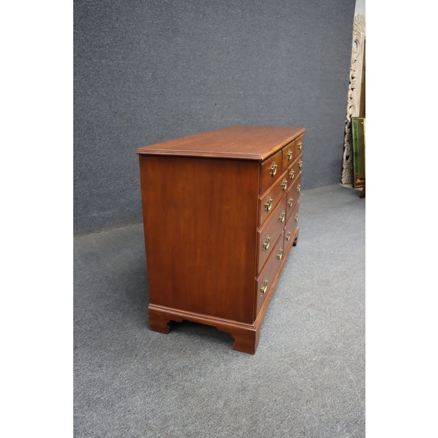 1980s Henkel Harris Wild Black Cherry Dresser – 9 Drawer For Sale - Image 12 of 13