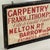Antique Wood Hand Painted Trade Sign in Bright Red Advertising Carpentry With Surprise Verso For Sale - Image 4 of 9