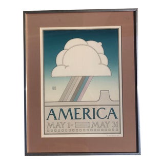 1970s Limited Edition David Lance Goines Art Poster “America “ For Sale