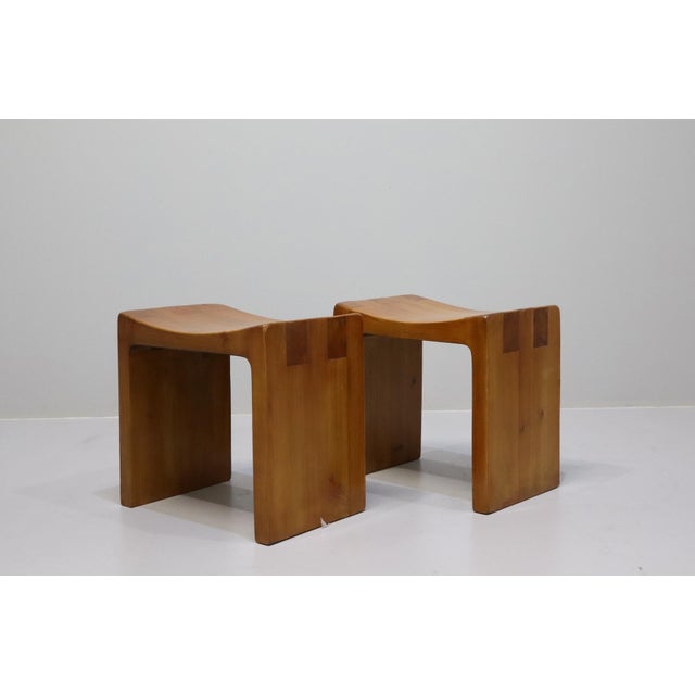 Wood Italian Stools by Giuseppe Rivadossi, 1970, Set of 2 For Sale - Image 7 of 12