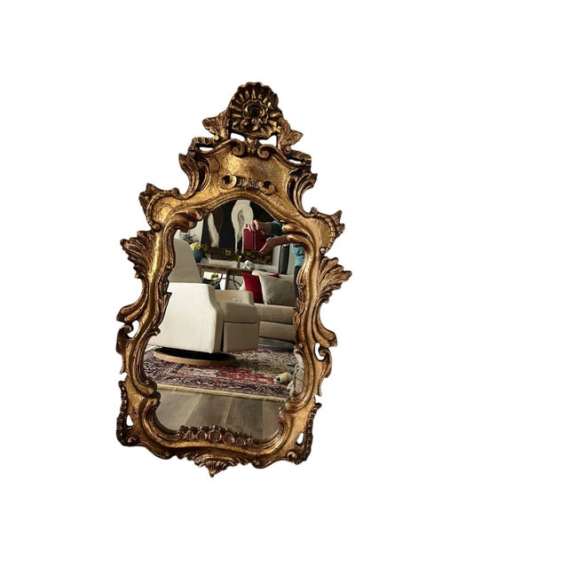 Gold Mid 20th Century Baroque Mirror For Sale - Image 8 of 8