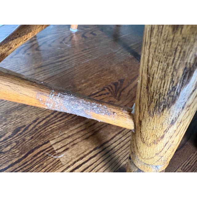 Pair of Mid-Century h.w. Hull & Sons Solid Oak Windsor Dining Chairs For Sale - Image 13 of 17