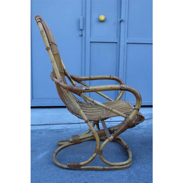 Set of Italian Bamboo Lounge Chairs by Tito Agnoli, 1950s For Sale - Image 9 of 11