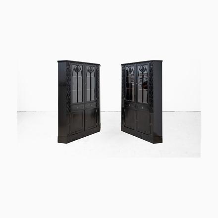 Art Nouveau Corner Cabinets attributed to Hans Bolek for August Ungethum, Vienna, 1913, Set of 2 For Sale - Image 12 of 12