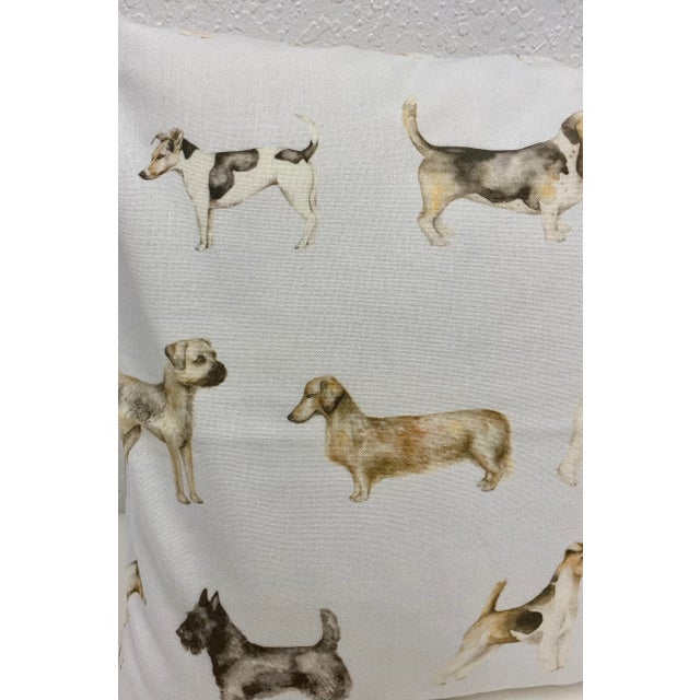 16" Square Pillow Decorated With Regal Scotties, Dachshunds, Jack Russells & Various Other Dog Breeds- Made in Uk. For Sale - Image 12 of 13