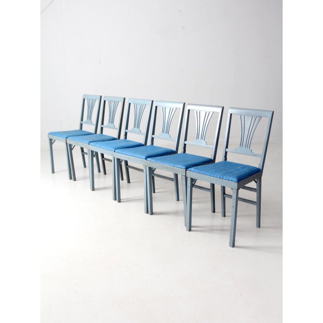 Mid-Century Dinette Set With Samsonite Folding Table and 6 Leg-O-Matic Chairs For Sale - Image 10 of 18