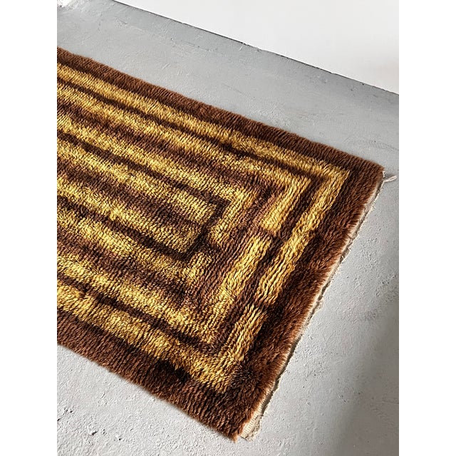 Mid-Century Modern Vintage Scandinavian Wool Rya Rug, 1960s For Sale - Image 3 of 6