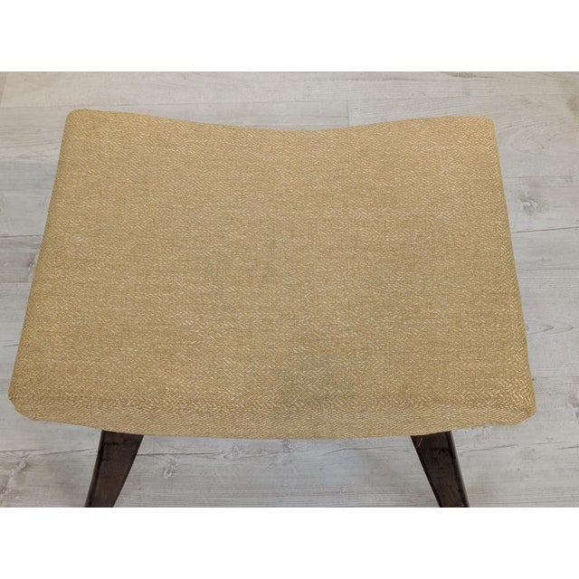 Vintage Pouf in Fabric and Wood, 1960s For Sale - Image 4 of 12
