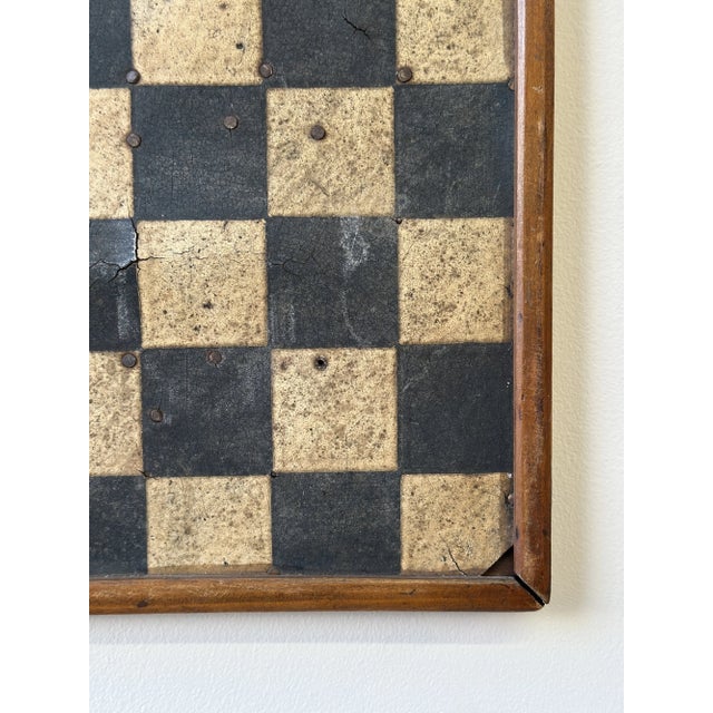 Antique Black-and-White Monochrome Game Board on Linoleum Tile, Circa 1910s-20s For Sale - Image 12 of 18