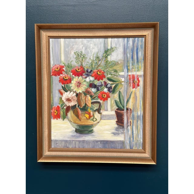 Gerda Tougaard, Flower Still Life, 1960s, Oil on Panel, Framed For Sale - Image 13 of 18