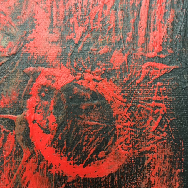 Wood Artist Edgar Gutierrez Original Acrylic on Linen Work of Art For Sale - Image 7 of 13