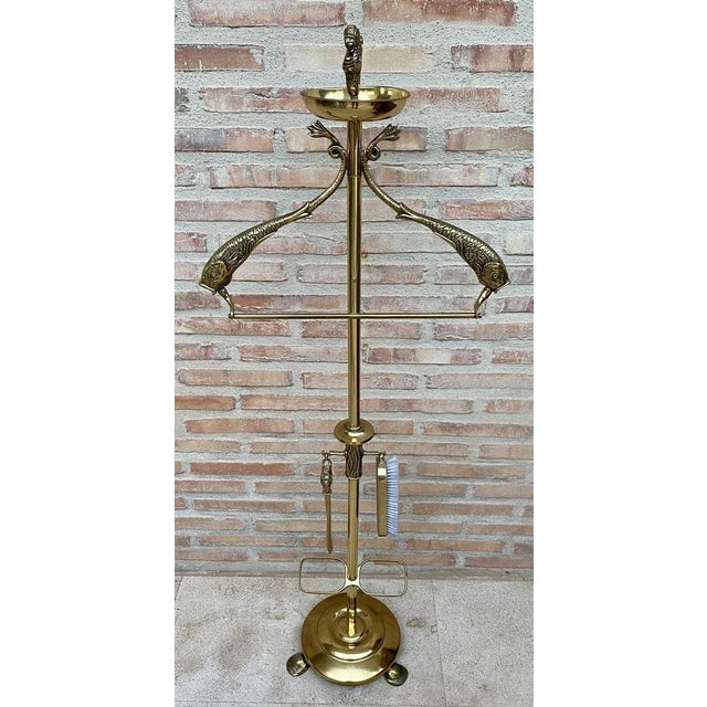 Mid-Century Modern Early 20th Century French Bronze and Brass Valet Stand Dressboy, 1940s For Sale - Image 3 of 16