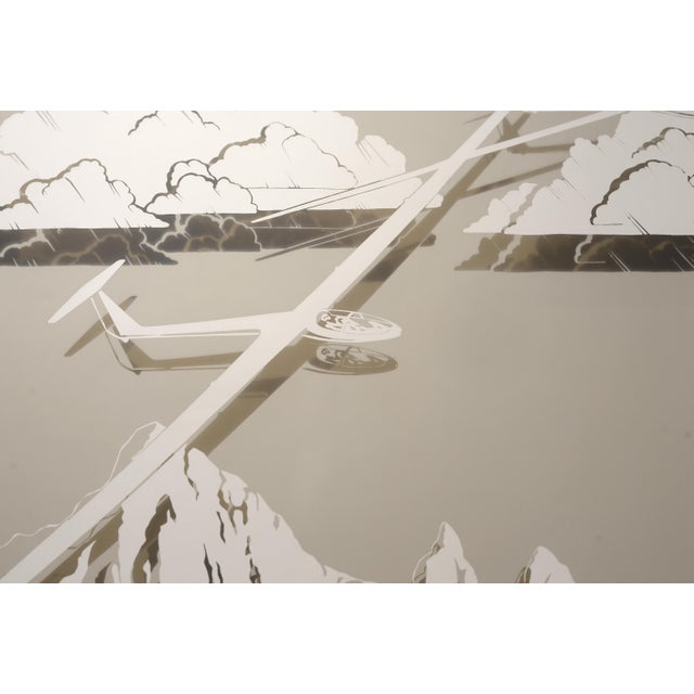 Wood Vintage 1970s Sailplanes Gliders Mirror Shadow Box For Sale - Image 7 of 14