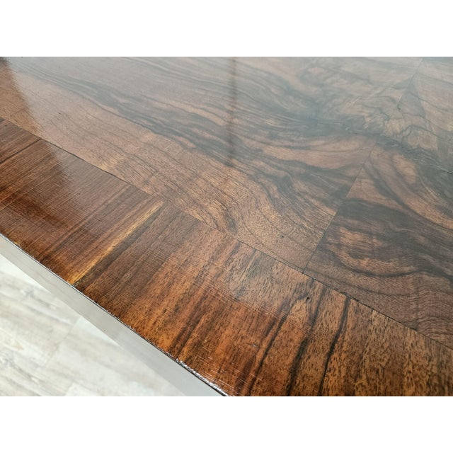 1940s Vintage Art Deco Dining Table in Walnut Burl, 1940 For Sale - Image 5 of 18