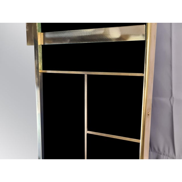 Contemporary Rectangular Brass and Black Murano Glass Wall Mirror from Justfurnituress SRL For Sale - Image 3 of 5