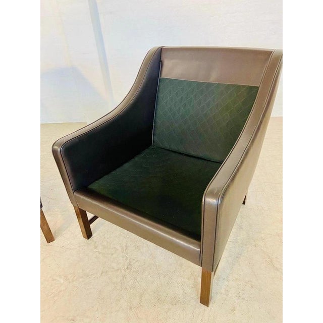 Vintage Scandinavian Fredrik Kayser Brown Leather Lounge Chairs, 1960s, Set of 2 For Sale - Image 15 of 18