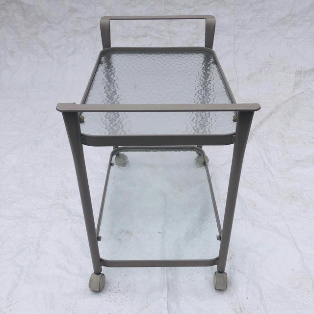 Contemporary Woodard Contemporary Tea Cart or Bar Cart Outdoor Poolside. For Sale - Image 3 of 12
