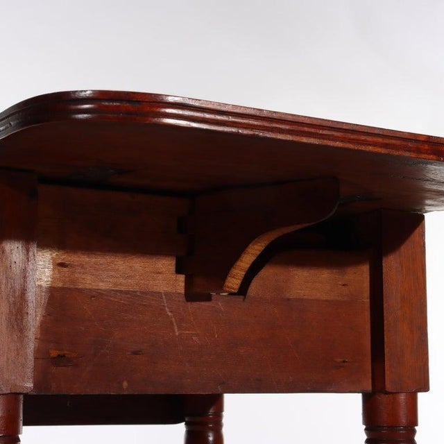 Sheraton Mahogany 2 Drawer Drop Leaf Stand With Rope Twist Carved Legs C1830 For Sale - Image 16 of 16
