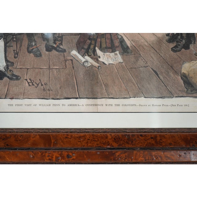 1900s William Penn Framed Engraving Print Harpers Weekly For Sale - Image 11 of 12