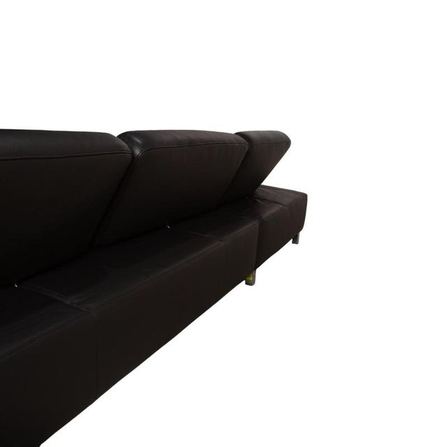 Butterfly Leather Corner Sofa in Black with Manual Function by Ewald Schillig For Sale - Image 11 of 18