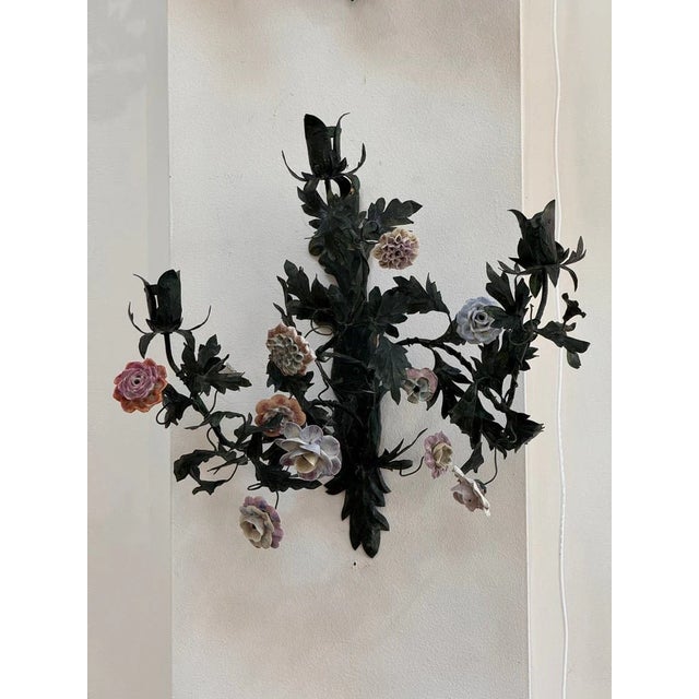 Pair of 19th Century French Tole Sconces For Sale - Image 4 of 12