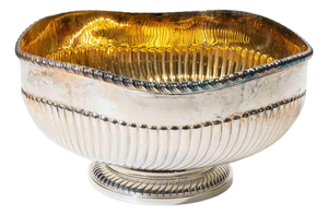 Italian 925 Sterling Silver Gilt Interior Centerpiece Bowl from Ventrella, Roma, 1970