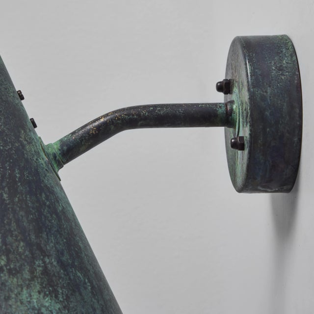 Hans-Agne Jakobsson Hans-Agne Jakobsson 'Tratten' Darkly Patinated Outdoor Sconce For Sale - Image 4 of 12