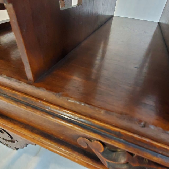 Antique American Carved Walnut Canterbury/ Sheet Music Holder Ca 1850