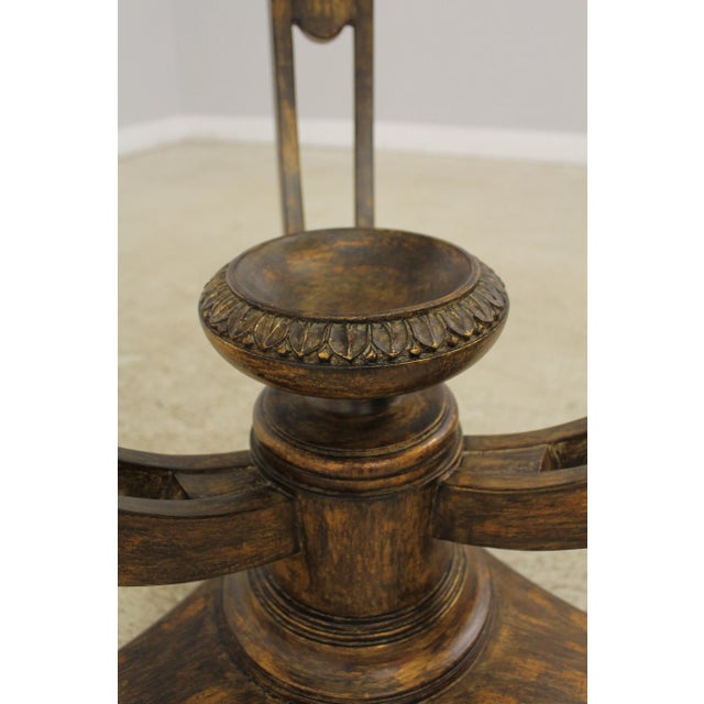 Round Neoclassical Glass Top Lamp Table For Sale - Image 9 of 12