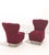 Wood Cherry Velvet Armchairs with Wooden Legs, Italy, 1960s, Set of 2 For Sale - Image 7 of 13