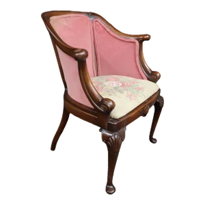 Queen Anne Style Floral Corner Chair