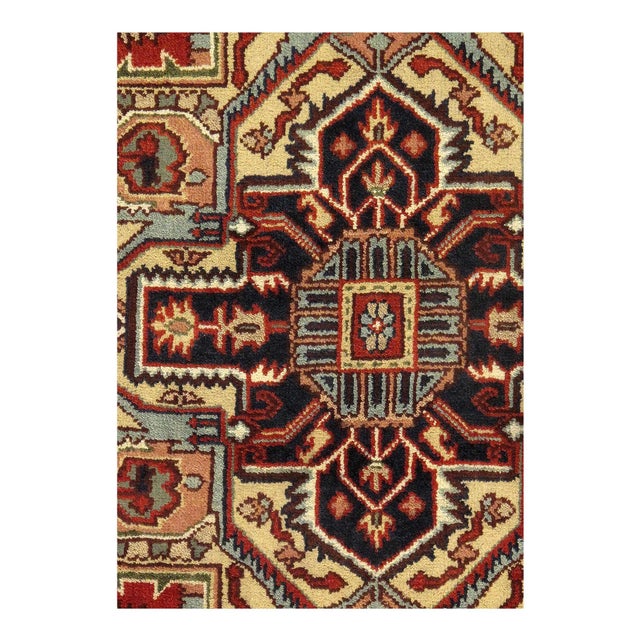 INDO Serapi Design Handmade Hand-knotted Hand-Spun Lamb's Wool on a Cotton Foundation Vegetable Dyed This rug is handmade...
