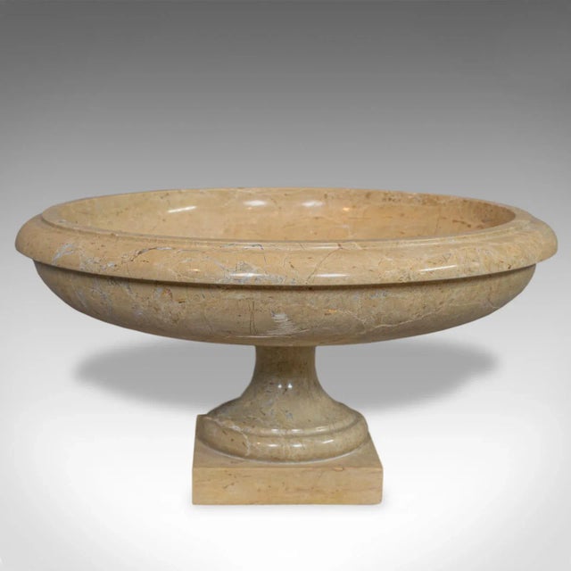 This is a vintage decorative bowl. An English, Amarillo yellow marble ornamental fruit bowl or serving dish and dating to...