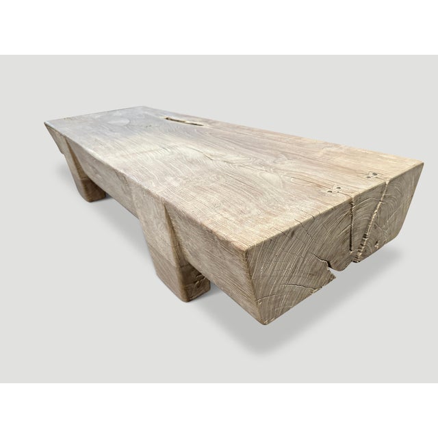 Andrianna Shamaris Century Old Teak Wood Coffee Table For Sale - Image 4 of 18