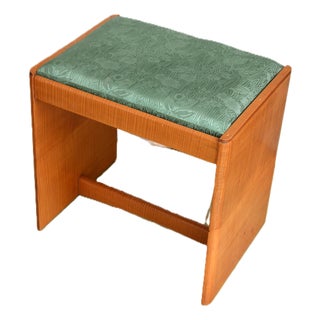 English Art Deco Sycamore Dressing Table Stool, 1940 For Sale