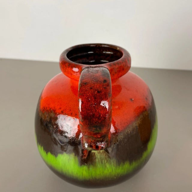 Ceramic German Multi-Color Fat Lava Pottery Vases from Scheurich, 1970s, Set of 2 For Sale - Image 7 of 17