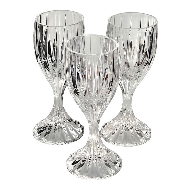 Vintage Crystal Cordial Glasses in Park Lane Pattern by Mikasa, Set of 3 For Sale