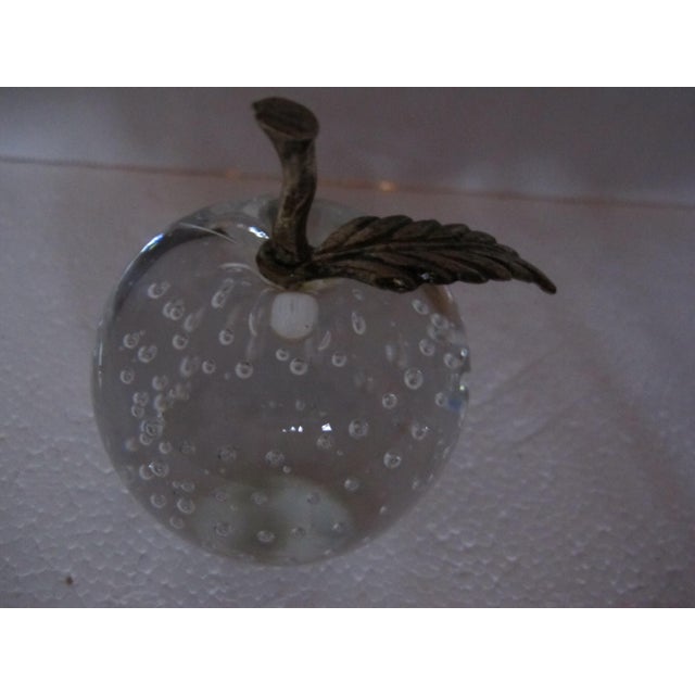 Late 20th Century Brass and Glass Apple Paperweight For Sale - Image 11 of 11