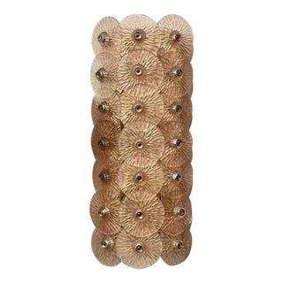 Pair of Murano Fume Glass Disc Sconces For Sale