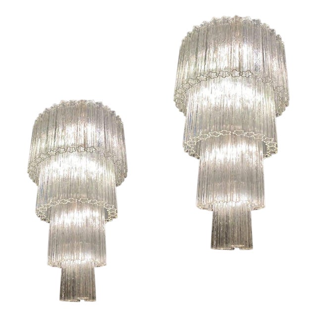 Italian Murano Glass Tronchi Chandeliers, 1990, Set of 2 For Sale