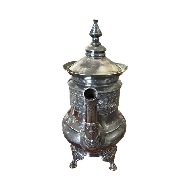 Victorian Egyptian Revival Derby Silver Co. Quadruple Plate Coffee Pot, C. 1875-1898 For Sale - Image 10 of 17