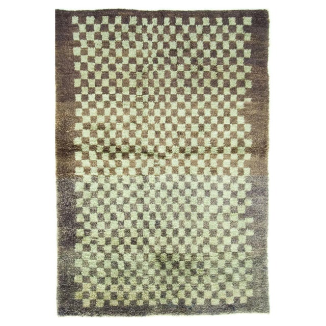 1950s Vintage Turkish Tulu Area Rug 4'3 X 6'7 For Sale - Image 5 of 5