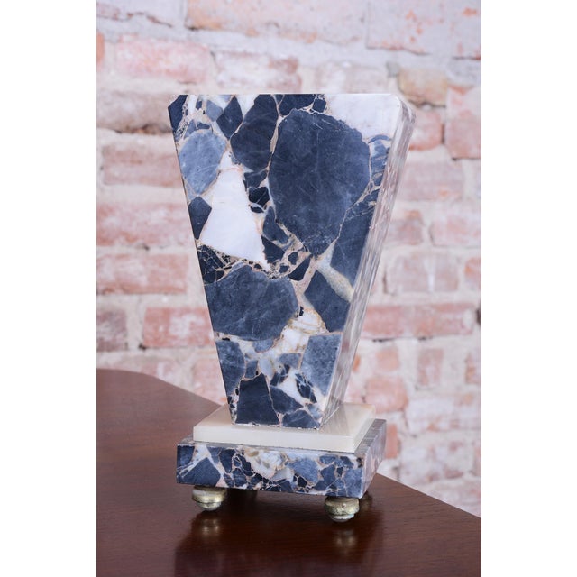 1920s Art Deco Fireplace Clock in Marble, Bronze, and Glass, France, 1920s, Set of 3 For Sale - Image 5 of 18