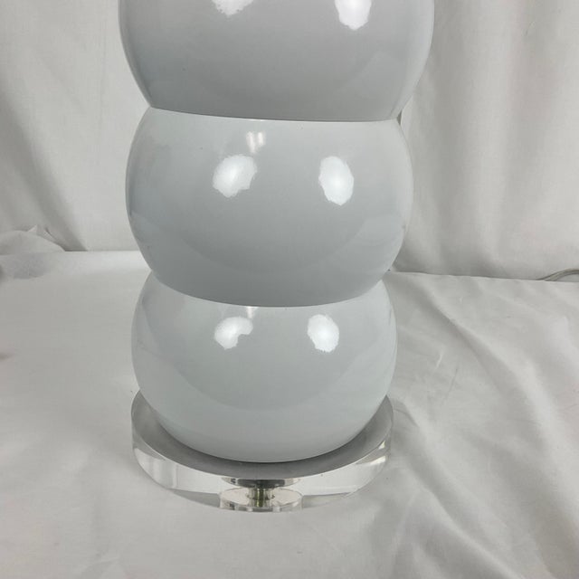 Vintage Italian Stacked Sphere Metal Lamps - a Pair For Sale In West Palm - Image 6 of 11