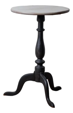 New England Queen Anne Cherry Candle Stand in Black, c.1760