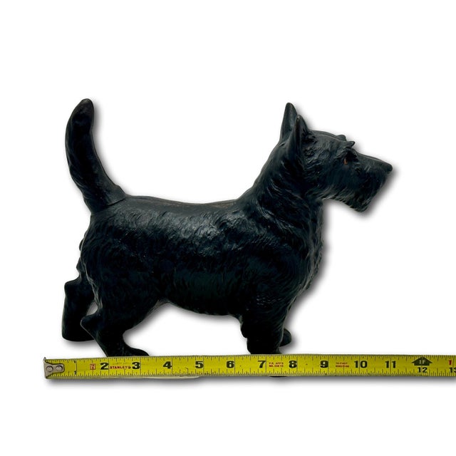Very Nice Vintage Hubley Manufacturing Co. Cast Iron Standing Scottish Terrier - Scottie Dog Doorstop - Circa 1930s For Sale - Image 16 of 18