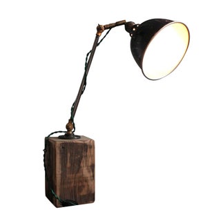 Hinged Industrial Desk Lamp For Sale