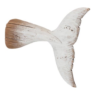 Fir Wood Whale Tail Wall Accent 11.5"L For Sale