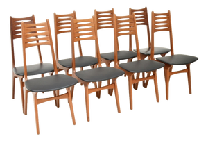 Vintage Danish Teak Dining Chairs, 1960, Set of 8
