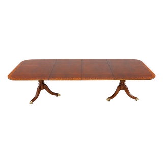 Vintage Henredon Mahogany Double-Pedestal Extension Dining Table For Sale